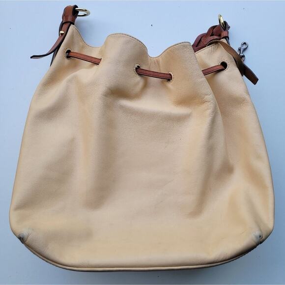 Dooney & Bourke Florentine Large Logan Cream Drawstring Shoulder Bag - Picture 10 of 15